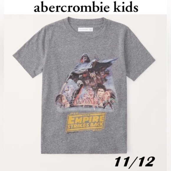 🩷 abercrombie kids - Girls Star Wars Graphic Tee - Grey. Size: 11/12. NIB - Picture 1 of 10